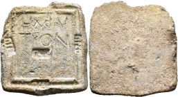 ASIA MINOR or LEVANTINE REGION. Uncertain, 2nd-1st centuries BC. Hemilitron (1/2 Libra) (Lead, 76x70 mm, 269.66 g). HMIΛI/TPON engraved within linear ...