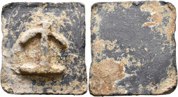 LEVANTINE REGION. Uncertain, 2nd century-63 BC. Weight of 1/4 Mina (Tetarton) (Lead, 54x50 mm, 124.69 g). Seleukid anchor. Rev. Blank. Pondera 3542. V...