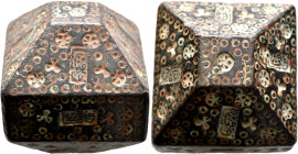 ISLAMIC. Circa 12th-14th centuries. Weight of 50 Dirhams (Bronze, 31x29 mm, 149.00 g), a coin weight in the form of a polyhedron. All faces decorated ...