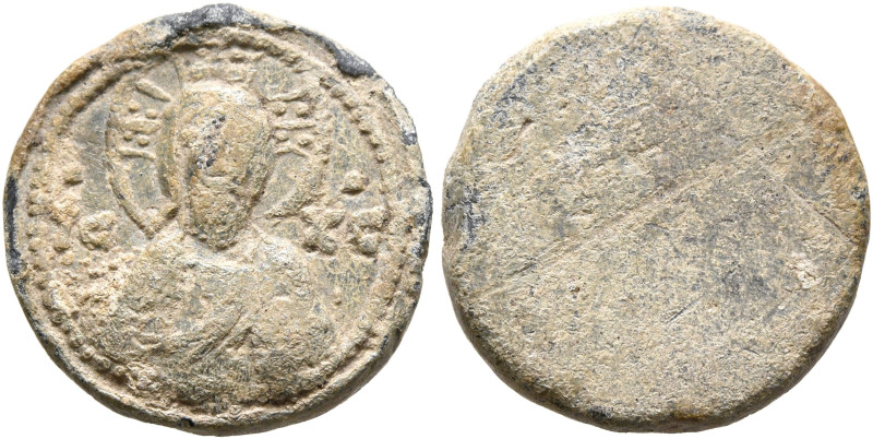 Anonymous, circa 11th century. Tessera (Lead, 16 mm, 4.27 g). IC - XC Nimbate bu...