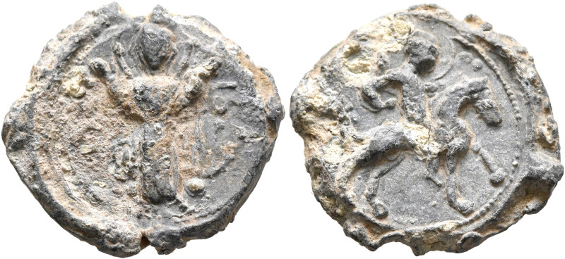 Anonymous, 2nd half of 11th century. Seal (Lead, 22 mm, 7.73 g, 6 h). MHP - ΘV T...