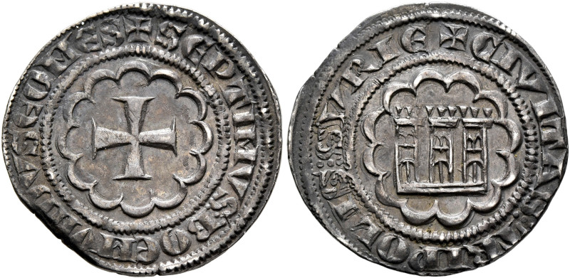 CRUSADERS. County of Tripoli. Bohémond VII, 1275-1287. Half Gros (Silver, 20 mm,...