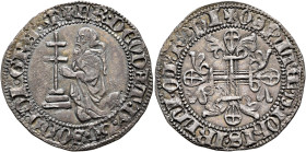 CRUSADERS. Knights of Rhodes (Knights Hospitallers). Dieudonné of Gozon, 1346-1353. Gigliato (Silver, 27 mm, 3.89 g, 3 h). ✠ •FR:DЄODAT'•D•GOSONO•DI•G...