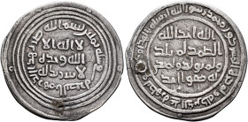 ISLAMIC, Umayyad Caliphate. 'Abd al-Malik ibn Marwan, AH 65-86 / AD 685-705. Dirham (Silver, 25 mm, 2.47 g, 9 h), al-Basra, AH 80 = AD 699/700. SICA I...