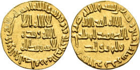 ISLAMIC, Umayyad Caliphate. temp. al-Walid I ibn 'Abd al-Malik, AH 86-96 / AD 705-715. Dinar (Gold, 19 mm, 3.57 g, 6 h), without mint, AH 95 = AD 713/...