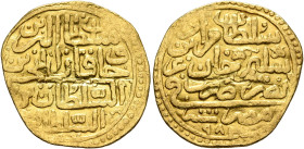 ISLAMIC, Ottoman Empire. Murad III, AH 982-1003 / AD 1574-1595. Sultani (Gold, 21 mm, 3.41 g, 12 h), Misr, AH 988 = AD 1580/1. Within a circle, ‘sulṭā...