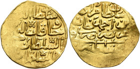 ISLAMIC, Ottoman Empire. Murad IV, AH 1032-1049 / AD 1623-1640. Sultani (Gold, 22 mm, 3.55 g, 9 h), Qustantaniyya, [AH 1032 = AD 1623] but effaced. Wi...