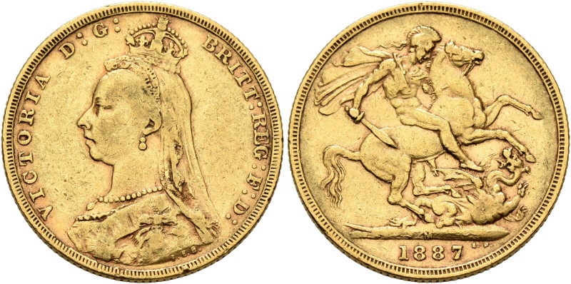 AUSTRALIA, Colonial. Trade Coinage. Victoria, 1837-1901. Sovereign 1887 M (Gold,...