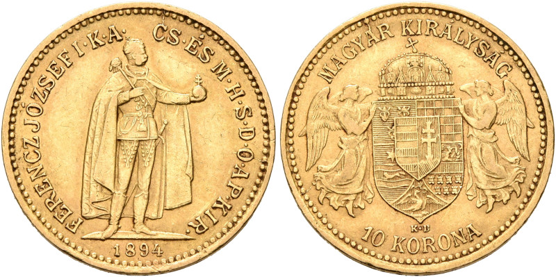 AUSTRIA. Kaisertum Österreich-Ungarn. Franz Josef I, 1867-1916. 10 Korona 1894 K...