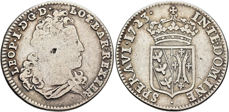 FRANCE, Provincial. Lorraine (duché). Leopold I, 1690/97-1729. Teston 1723 (Silv...