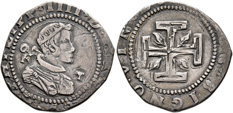 ITALY. Napoli (Regno). Filippo IV di Spagna, 1621-1665. 15 Grani 1648 (Silver, 2...