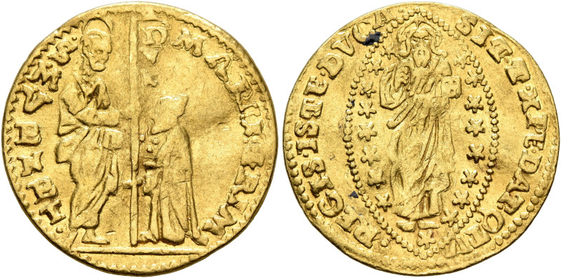 ITALY. Venezia (Venice). Marino Grimani, 1595-1606. Zecchino (Gold, 20 mm, 3.43 ...