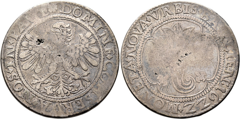 SWITZERLAND. Basel, Stadt. Taler 1622 (Silver, 42 mm, 27.46 g, 6 h). MONETA•NOVA...