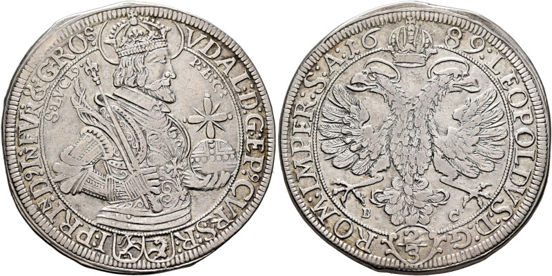 SWITZERLAND. Graubünden. Chur. Gulden (Silver, 37 mm, 17.12 g, 12 h), 1689. VDAL...