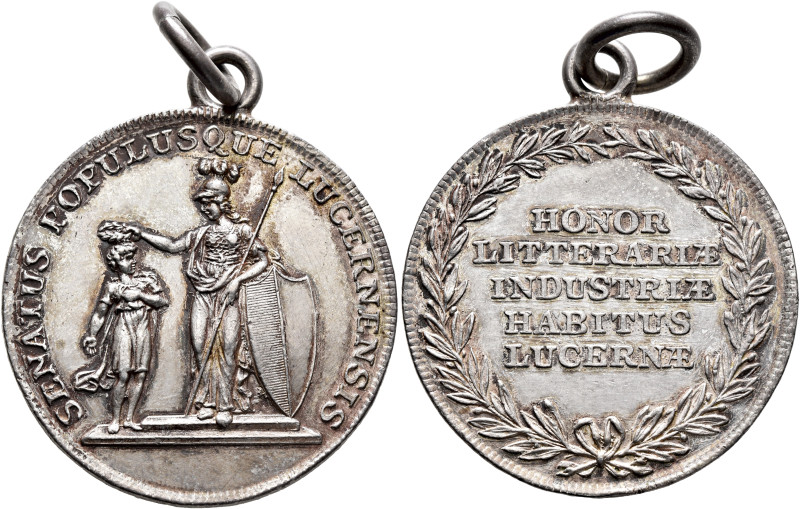 SWITZERLAND. Luzern. Stadt. Schulprämie (Silver, 41 mm, 17.28 g, 12 h), 19th cen...