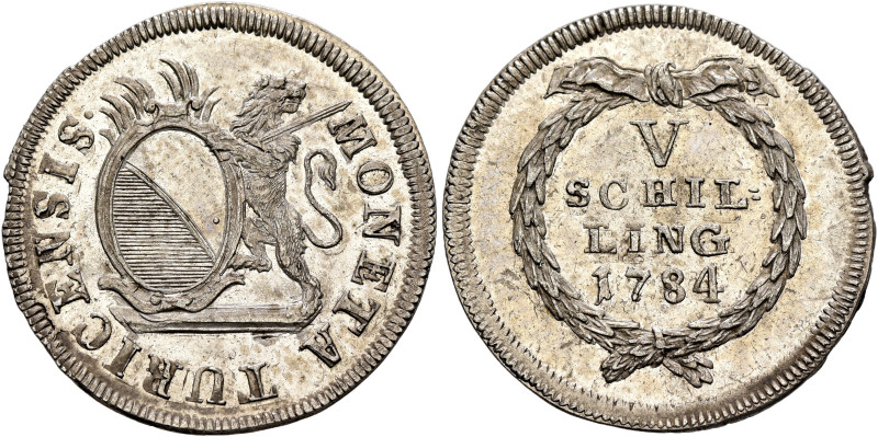 SWITZERLAND. Zürich. Stadt. 5 Schilling 1784 (Silver, 23 mm, 2.80 g, 12 h). MONE...