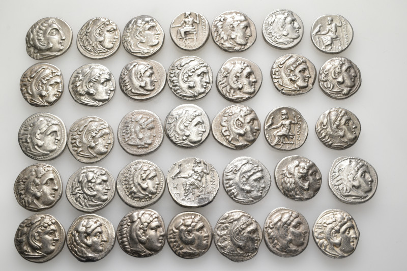 A lot containing 35 silver coins. All: Alexander III 'the Great' and his success...