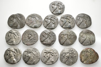 A lot containing 16 billon coins. All: Kamnaskires V or VI. Tetradrachms. About very fine to good very fine. LOT SOLD AS IS, NO RETURNS. 16 coins in l...