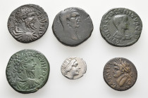 A lot containing 6 silver and bronze coins. Including: Greek and Roman Provincial. Fine to very fine. LOT SOLD AS IS, NO RETURNS. 6 coins in lot.

...