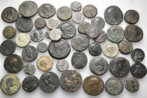 A lot containing 48 bronze coins. Including: Greek and Roman Provincial. Fine to very fine. LOT SOLD AS IS, NO RETURNS. 48 coins in lot.


From a E...