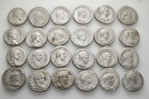 A lot containing 24 silver coins. All: Syro-Phoenician. Tetradrachms. Very fine to good very fine. Harshly cleaned. LOT SOLD AS IS, NO RETURNS. 24 coi...