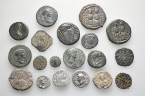 A lot containing 19 silver, bronze coins and lead seals. Including: Roman Provincial, Roman Imperial, Byzantine and Medieval. Fair to good very fine. ...