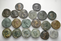 A lot containing 20 bronze coins. All: Roman Imperial. Sestertii. Fine to very fine. LOT SOLD AS IS, NO RETURNS. 20 coins in lot.


From a European...