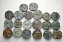 A lot containing 20 bronze coins. All: Roman Imperial. Sestertii. Fine to very fine. LOT SOLD AS IS, NO RETURNS. 20 coins in lot.


From a European...