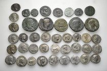 A lot containing 42 silver and bronze coins. Including: Roman Provincial and Roman Imperial. Fair to good very fine. LOT SOLD AS IS, NO RETURNS. 42 co...