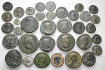 A lot containing 35 silver and bronze coins. Including: Roman Republic and Roman Imperial. About very fine to extremely fine. Some repatinated. LOT SO...