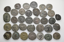 A lot containing 34 bronze coins. All: Roman Imperial. Antoniniani. About very fine to good very fine. LOT SOLD AS IS, NO RETURNS. 34 coins in lot.
...