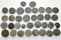 A lot containing 35 silver and bronze coins. All: Constantine I and his family. Mainly: Folles. Fine to very fine. LOT SOLD AS IS, NO RETURNS. 35 coin...