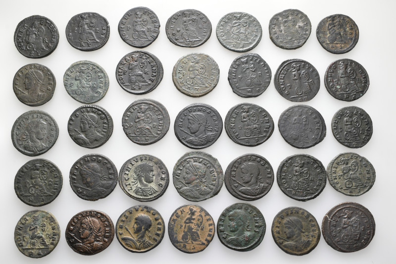 A lot containing 35 bronze coins. All: Constantine I and his family. Folles. Fin...