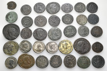 A lot containing 35 silver, bronze and gold-plated coins. All: Constantine I and his family. Folles. Fine to very fine. LOT SOLD AS IS, NO RETURNS. 35...