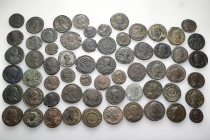 A lot containing 62 bronze coins. All: Roman Imperial. Folles. Fine to very fine. LOT SOLD AS IS, NO RETURNS. 62 coins in lot.


From the collectio...