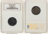 New Brunswick. Victoria 20 Cents 1862 AU55 NGC, Ottawa mint, KM9. An elusive New Brunswick emission, the highest denomination issued during this perio...