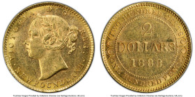 Newfoundland. Victoria gold 2 Dollars 1888 MS61 PCGS, London mint, KM5, D3. Dot Left and Right of NEWFOUNDLAND. HID09801242017 © 2024 Heritage Auction...