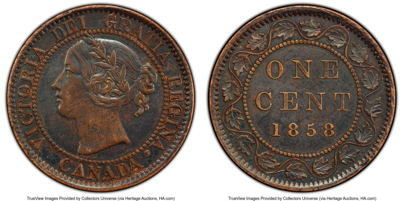 Victoria Cent 1858 XF Details (Altered Surfaces) PCGS, London mint, KM1. Medal A...