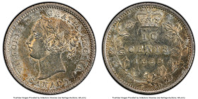 Victoria 10 Cents 1858 AU58 PCGS, London mint, KM3. HID09801242017 © 2024 Heritage Auctions | All Rights Reserved