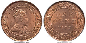 Edward VII Cent 1907-H MS64 Red PCGS, Heaton mint, KM8. An exciting rendition of this issue when located with nearly complete red mint luster such as ...