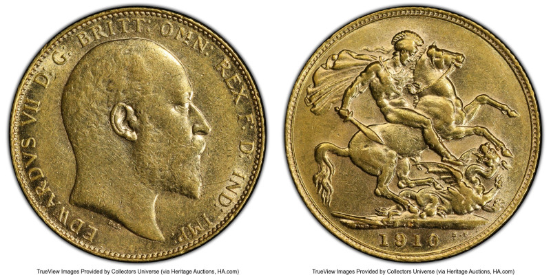 Edward VII gold Sovereign 1910-C AU53 PCGS, Ottawa mint, KM14, S-3970. HID098012...