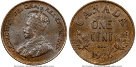 George V Cent 1926 MS64 Brown NGC, Ottawa mint, KM28. A better date in the small cent series from George V, not often offered at this near-Gem certifi...