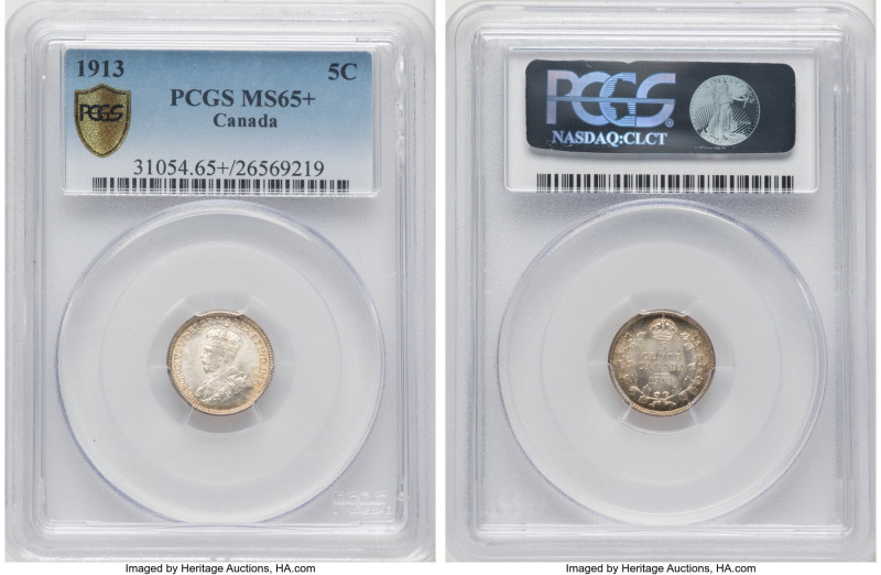 George V 5 Cents 1913 MS65+ PCGS, Ottawa mint, KM22. HID09801242017 © 2024 Herit...