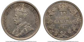 George V 10 Cents 1913 XF45 PCGS, Ottawa mint, KM23. Broad Leaves. HID09801242017 © 2024 Heritage Auctions | All Rights Reserved