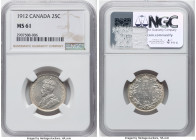 George V 25 Cents 1912 MS61 NGC, Ottawa mint, KM24. HID09801242017 © 2024 Heritage Auctions | All Rights Reserved