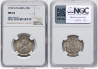 George V 25 Cents 1929 MS61 NGC, Ottawa mint, KM24a. HID09801242017 © 2024 Heritage Auctions | All Rights Reserved