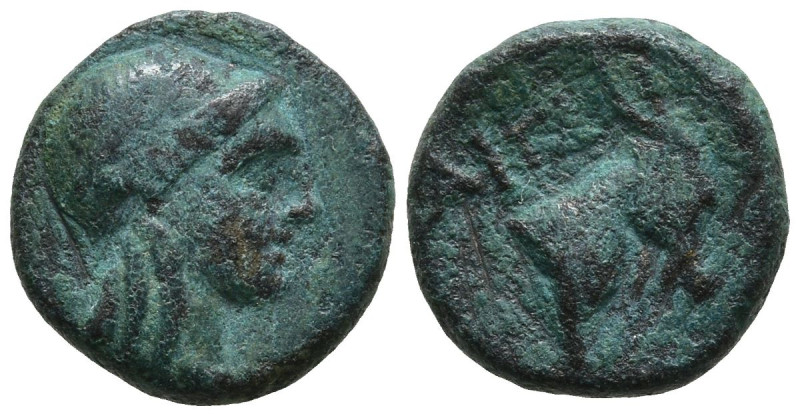 AEOLIS. Aigai. (Circa 4th-3rd centuries BC).
AE Bronze (10.3mm 1.24g)
Obv: Lau...