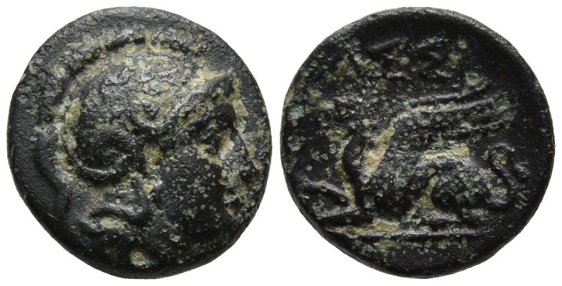 TROAS. Assos (Circa 400-241 BC).
AE Bronze (11mm 1.22g)
Obv: Head of Athena to...