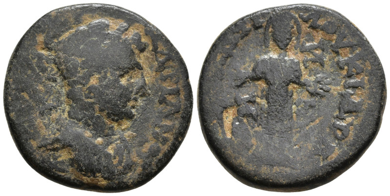 CARIA. Cidrama. Hadrian (AD 117-138)
AE Bronze (16.7mm 2.92g)
Obv: Laureate bu...