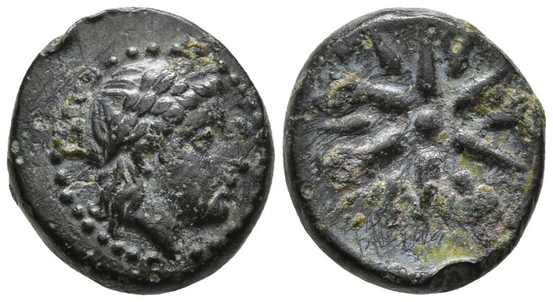 MYSIA. Gambrion. (4th century BC).
AE Bronze (10.5mm 1.26g)
Obv: Laureate head...